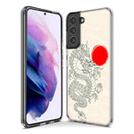 Mundaze - Case for Samsung Galaxy S22 Ultra Slim Shockproof Hard Shell Soft TPU Heavy Duty Protective Phone Cover - Japanese Dragon Wave