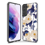 Mundaze - Case for Samsung Galaxy S22 Ultra Slim Shockproof Hard Shell Soft TPU Heavy Duty Protective Phone Cover - Blue White Floral
