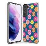 Mundaze - Case for Samsung Galaxy S23 Ultra Slim Shockproof Hard Shell Soft TPU Heavy Duty Protective Phone Cover - Groovy Pink Daisies