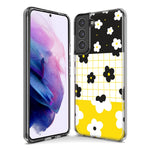 Mundaze - Case for Samsung Galaxy S23 Ultra Slim Shockproof Hard Shell Soft TPU Heavy Duty Protective Phone Cover - Black Yellow Daisies