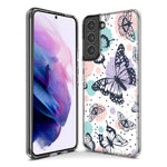 Mundaze - Case for Samsung Galaxy S22 Ultra Slim Shockproof Hard Shell Soft TPU Heavy Duty Protective Phone Cover - Groovy Butterflies
