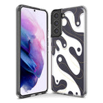 Mundaze - Case for Samsung Galaxy S22 Ultra Slim Shockproof Hard Shell Soft TPU Heavy Duty Protective Phone Cover - Luxury Black White Fluid