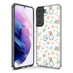 Mundaze - Case for Samsung Galaxy S24 Plus Slim Shockproof Hard Shell Soft TPU Heavy Duty Protective Phone Cover - Cute Spring Floral Bicycles