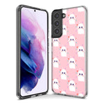 Mundaze - Case for Samsung Galaxy S22 Ultra Slim Shockproof Hard Shell Soft TPU Heavy Duty Protective Phone Cover - Cute Pink Ghosts