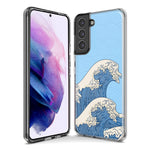 Mundaze - Case for Samsung Galaxy S23 Slim Shockproof Hard Shell Soft TPU Heavy Duty Protective Phone Cover - Japanese Waves