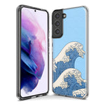 Mundaze - Case for Samsung Galaxy S24 Plus Slim Shockproof Hard Shell Soft TPU Heavy Duty Protective Phone Cover - Japanese Waves