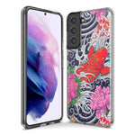 Mundaze - Case for Samsung Galaxy S22 Ultra Slim Shockproof Hard Shell Soft TPU Heavy Duty Protective Phone Cover - Japanese Koi Fish Tattoo