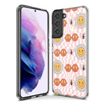 Mundaze - Case for Samsung Galaxy S24 Slim Shockproof Hard Shell Soft TPU Heavy Duty Protective Phone Cover - Retro Groovy Flowers