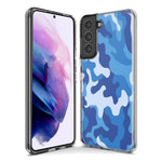 Mundaze - Case for Samsung Galaxy S22 Ultra Slim Shockproof Hard Shell Soft TPU Heavy Duty Protective Phone Cover - Blue Camo