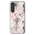 Mundaze - Case for Samsung Galaxy S23 Slim Shockproof Hard Shell Soft TPU Heavy Duty Protective Phone Cover - Cute Silly Rabbits Bunnies