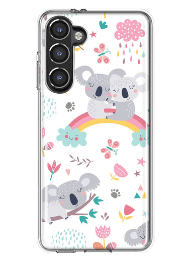 Mundaze - Case for Samsung Galaxy S23 Plus Slim Shockproof Hard Shell Soft TPU Heavy Duty Protective Phone Cover - Cute Rainbow Koalas Flowers Butterflies