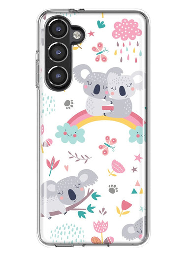 Mundaze - Case for Samsung Galaxy S23 Slim Shockproof Hard Shell Soft TPU Heavy Duty Protective Phone Cover - Cute Rainbow Koalas Flowers Butterflies