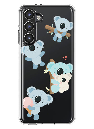 Mundaze - Case for Samsung Galaxy S23 Plus Slim Shockproof Hard Shell Soft TPU Heavy Duty Protective Phone Cover - Cute Blue Koala Friends Icecream