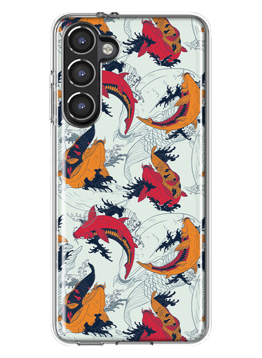 Mundaze - Case for Samsung Galaxy S23 Plus Slim Shockproof Hard Shell Soft TPU Heavy Duty Protective Phone Cover - Red Orange Koi Fish Wallpaper