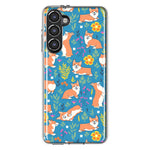 Mundaze - Case for Samsung Galaxy S23 Plus Slim Shockproof Hard Shell Soft TPU Heavy Duty Protective Phone Cover - Cute Corgis and Flowers