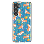 Mundaze - Case for Samsung Galaxy S23 Slim Shockproof Hard Shell Soft TPU Heavy Duty Protective Phone Cover - Cute Corgis and Flowers