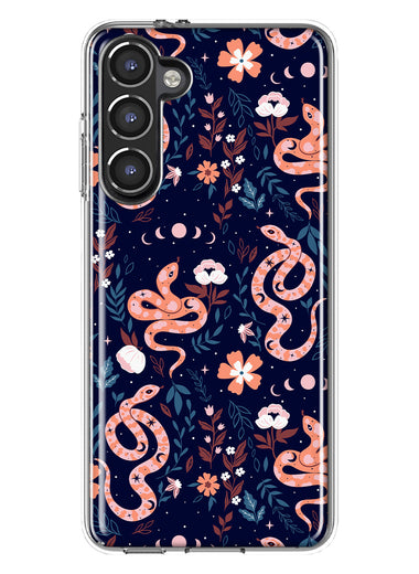 Mundaze - Case for Samsung Galaxy S23 Plus Slim Shockproof Hard Shell Soft TPU Heavy Duty Protective Phone Cover - Snakes and Flowers