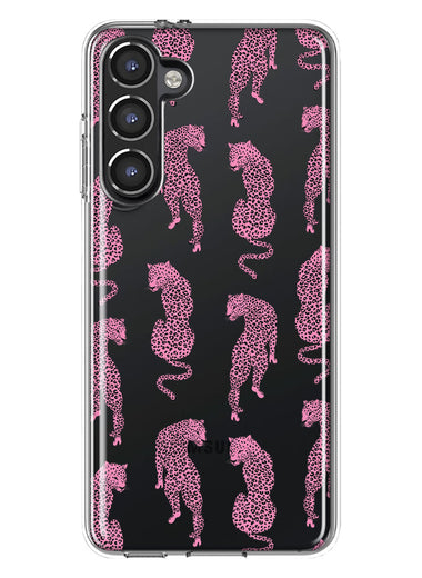 Mundaze - Case for Samsung Galaxy S23 Slim Shockproof Hard Shell Soft TPU Heavy Duty Protective Phone Cover - Pink Leopard