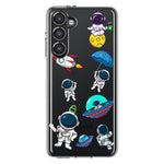 Mundaze - Case for Samsung Galaxy S23 Plus Slim Shockproof Hard Shell Soft TPU Heavy Duty Protective Phone Cover - Cute Astronauts and UFO Rocket