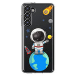 Mundaze - Case for Samsung Galaxy S23 Plus Slim Shockproof Hard Shell Soft TPU Heavy Duty Protective Phone Cover - Cute Astronaut Earth Mars Rocket