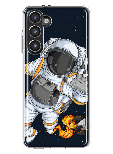 Mundaze - Case for Samsung Galaxy S23 Plus Slim Shockproof Hard Shell Soft TPU Heavy Duty Protective Phone Cover - Rocket Space Astronaut