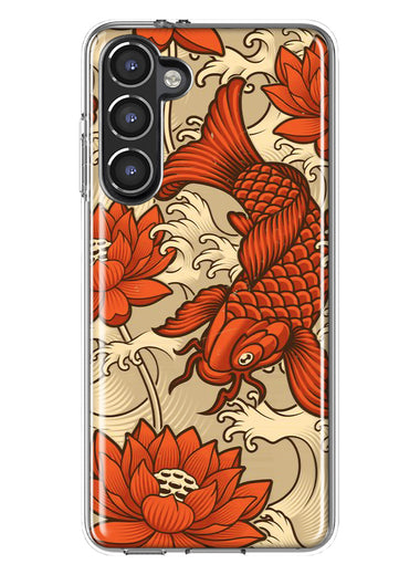 Mundaze - Case for Samsung Galaxy S23 Plus Slim Shockproof Hard Shell Soft TPU Heavy Duty Protective Phone Cover - Japanese Koi Fish