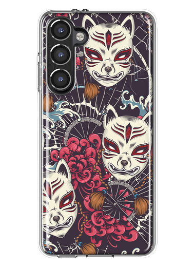 Mundaze - Case for Samsung Galaxy S23 Plus Slim Shockproof Hard Shell Soft TPU Heavy Duty Protective Phone Cover - Japanese Kitsune Fox