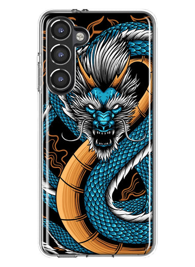 Mundaze - Case for Samsung Galaxy S23 Slim Shockproof Hard Shell Soft TPU Heavy Duty Protective Phone Cover - Blue Dragon