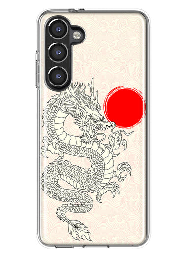 Mundaze - Case for Samsung Galaxy S23 Plus Slim Shockproof Hard Shell Soft TPU Heavy Duty Protective Phone Cover - Japanese Dragon Wave