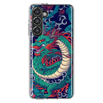 Mundaze - Case for Samsung Galaxy S23 Plus Slim Shockproof Hard Shell Soft TPU Heavy Duty Protective Phone Cover - Green Dragon Tattoo