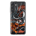 Mundaze - Case for Samsung Galaxy S23 Plus Slim Shockproof Hard Shell Soft TPU Heavy Duty Protective Phone Cover - Dragon and Tiger