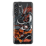 Mundaze - Case for Samsung Galaxy S23 Slim Shockproof Hard Shell Soft TPU Heavy Duty Protective Phone Cover - Dragon and Tiger