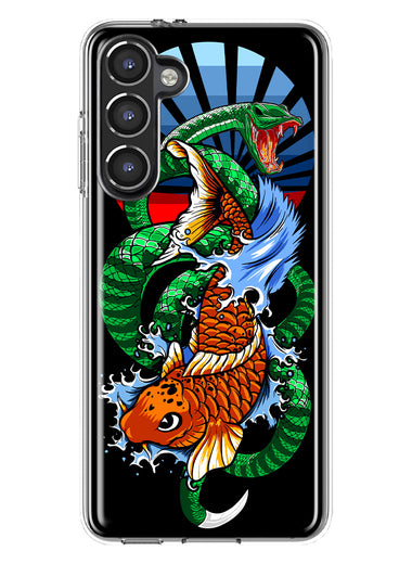 Mundaze - Case for Samsung Galaxy S23 Plus Slim Shockproof Hard Shell Soft TPU Heavy Duty Protective Phone Cover - Dragon Koi Fish