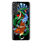 Mundaze - Case for Samsung Galaxy S23 Slim Shockproof Hard Shell Soft TPU Heavy Duty Protective Phone Cover - Dragon Koi Fish