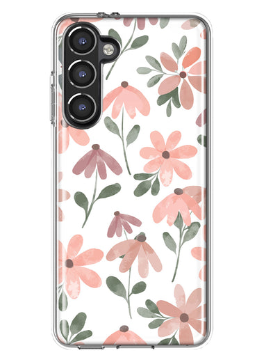 Mundaze - Case for Samsung Galaxy S23 Plus Slim Shockproof Hard Shell Soft TPU Heavy Duty Protective Phone Cover - Cute Pink Flowers