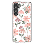 Mundaze - Case for Samsung Galaxy S23 Plus Slim Shockproof Hard Shell Soft TPU Heavy Duty Protective Phone Cover - Cute Pink Flowers