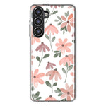 Mundaze - Case for Samsung Galaxy S23 Slim Shockproof Hard Shell Soft TPU Heavy Duty Protective Phone Cover - Cute Pink Flowers