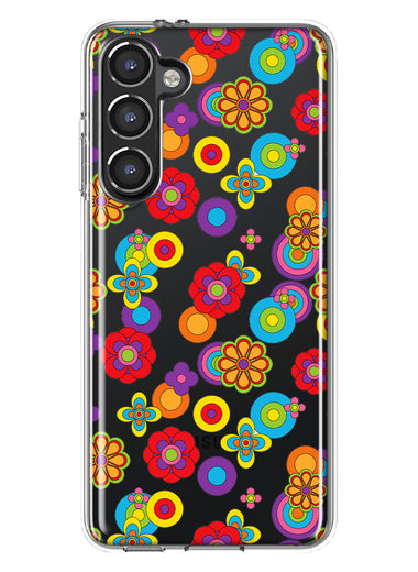 Mundaze - Case for Samsung Galaxy S23 Plus Slim Shockproof Hard Shell Soft TPU Heavy Duty Protective Phone Cover - Groovy Cute Flowers