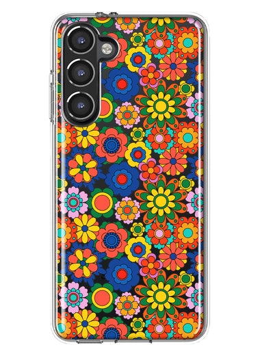 Mundaze - Case for Samsung Galaxy S23 Plus Slim Shockproof Hard Shell Soft TPU Heavy Duty Protective Phone Cover - Groovy Cute Floral