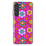 Mundaze - Case for Samsung Galaxy S23 Plus Slim Shockproof Hard Shell Soft TPU Heavy Duty Protective Phone Cover - Groovy Cute Pink Flowers