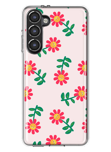 Mundaze - Case for Samsung Galaxy S23 Plus Slim Shockproof Hard Shell Soft TPU Heavy Duty Protective Phone Cover - Cute Cartoon Flowers