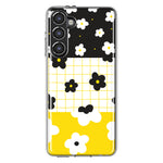 Mundaze - Case for Samsung Galaxy S23 Plus Slim Shockproof Hard Shell Soft TPU Heavy Duty Protective Phone Cover - Black Yellow Daisies