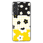 Mundaze - Case for Samsung Galaxy S23 Slim Shockproof Hard Shell Soft TPU Heavy Duty Protective Phone Cover - Black Yellow Daisies