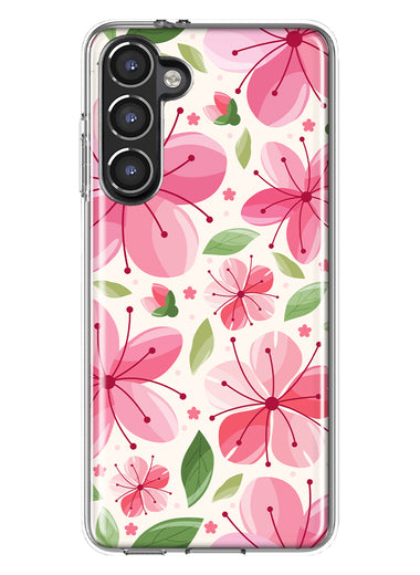 Mundaze - Case for Samsung Galaxy S23 Plus Slim Shockproof Hard Shell Soft TPU Heavy Duty Protective Phone Cover - Spring Pink Cherry Blossoms