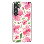 Mundaze - Case for Samsung Galaxy S23 Plus Slim Shockproof Hard Shell Soft TPU Heavy Duty Protective Phone Cover - Spring Pink Cherry Blossoms