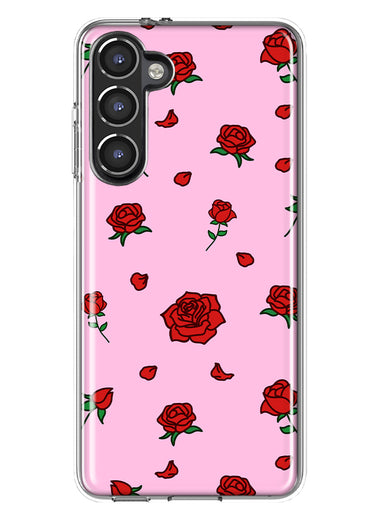 Mundaze - Case for Samsung Galaxy S23 Plus Slim Shockproof Hard Shell Soft TPU Heavy Duty Protective Phone Cover - Cute Red Roses