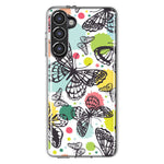 Mundaze - Case for Samsung Galaxy S23 Plus Slim Shockproof Hard Shell Soft TPU Heavy Duty Protective Phone Cover - Vintage Butterflies