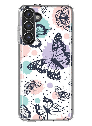 Mundaze - Case for Samsung Galaxy S23 Slim Shockproof Hard Shell Soft TPU Heavy Duty Protective Phone Cover - Groovy Butterflies