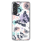 Mundaze - Case for Samsung Galaxy S23 Slim Shockproof Hard Shell Soft TPU Heavy Duty Protective Phone Cover - Groovy Butterflies