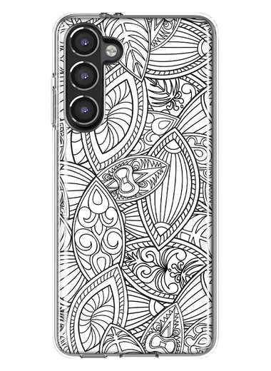 Mundaze - Case for Samsung Galaxy S23 Plus Slim Shockproof Hard Shell Soft TPU Heavy Duty Protective Phone Cover - Abstract Line Art Pattern